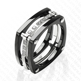 Bague homme titane Black Square