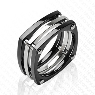 Bague homme titane Classic Square