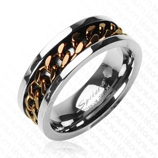 Bague homme titane Leding Chain