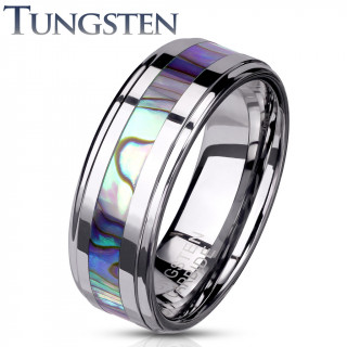 Bague tungstene Abalone