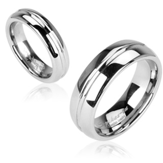 Bague homme tungstene Silver Line