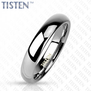 Bague mixte fine style alliance en Tisten argenté poli miroir