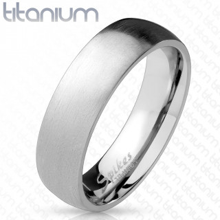 Bague mixte grise en titane brossé
