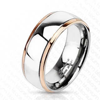 Bague mixte titane Copper Edges