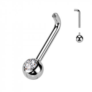 Barre + boule strass piercing intime fminin christina en Titane (ASTM F-136)
