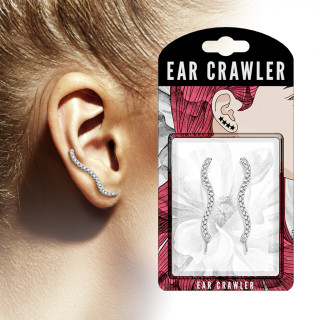 Barrettes d'oreilles à ligne de zirconium ondulée