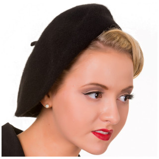 Bret femme noir vintage "Claire Hat" - Banned