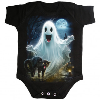 Body b�b� gothique � fant�me et chat noir