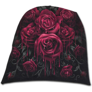 Bonnet femme gothique avec roses ensanglantes
