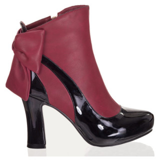 Bottines  talons et noeud papillon - Noir et bordeaux - Banned