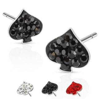 Boucles d'oreilles  As de pique style frido