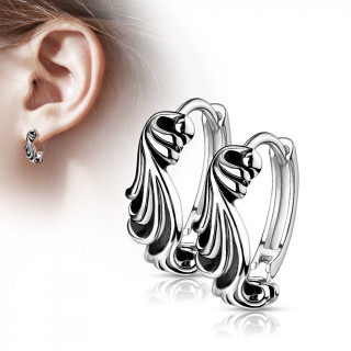 Boucles d'oreilles acier  vague style antique