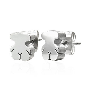 Boucles d'oreilles acier nounours