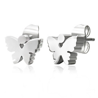 Boucles d'oreilles acier papillon