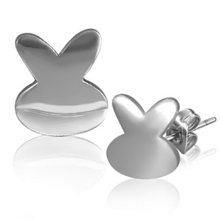 Boucles d'oreilles acier tête de lapin