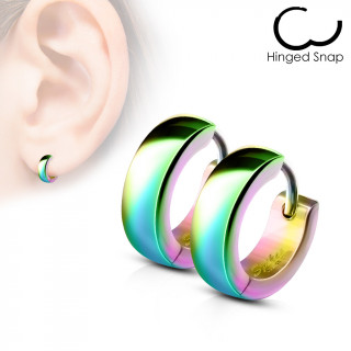 Boucles d'oreilles bombes arc en ciel en acier (paire)