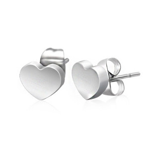 Boucles d'oreilles coeur acier