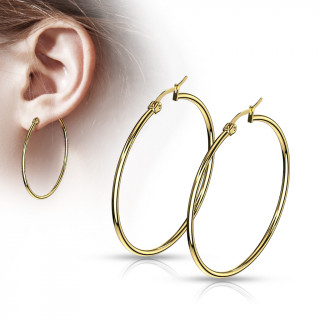 Boucles d'oreilles croles dores en acier (paire)