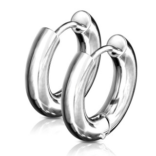 Boucles d'oreilles créoles épaisses inox en acier (paire)