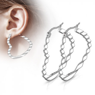 Boucles d'oreilles croles ondules en acier (paire)