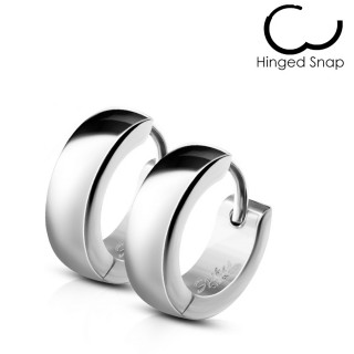 Boucles d'oreilles homme bombées en acier (paire)