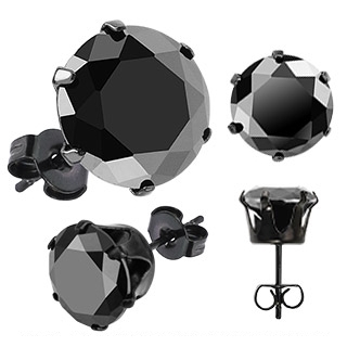 Boucles d'oreilles homme Dark Hexagon