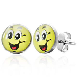 Boucles d'oreilles emoticone super content