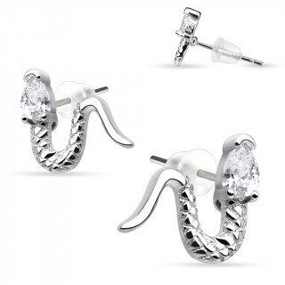 Boucles d'oreilles serpent en argent 925