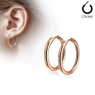 Boucles d'oreille croles en acier plaqu IP - Cuivr