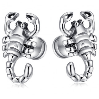 Boucles d'oreilles acier en forme de scorpion (Paire)