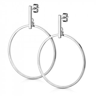 Boucles d'oreilles  anneau ajour inox (paire)