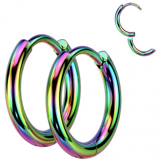 Boucles d'oreilles créoles Arc en ciel en acier (la paire)