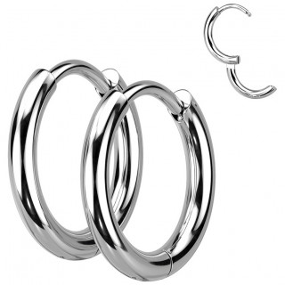 Boucles d'oreilles clickers Argentes en acier (paire)