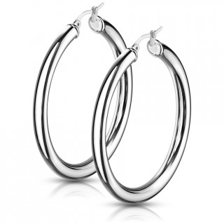 Boucles d'oreilles croles en acier Argent  clapet