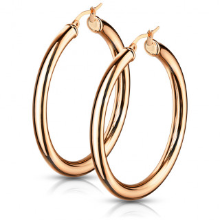 Boucles d'oreilles croles en acier Cuivr  clapet