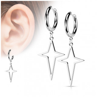 Boucles d'oreilles croles  toile abstraite en acier Argent