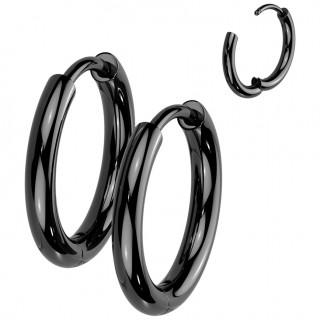 Boucles d'oreilles croles noires  charnire en Titane (Paire)