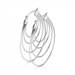 Boucles d'oreilles en acier  anneaux concentriques (paire)