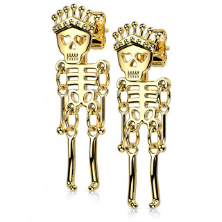 Boucles d'oreilles en acier Doré à reine squelette
