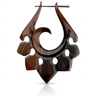 Boucles d'oreilles en bois de Sono sculptes  la main (paire)