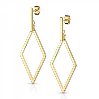 Boucles d'oreilles � losange dor� (paire)