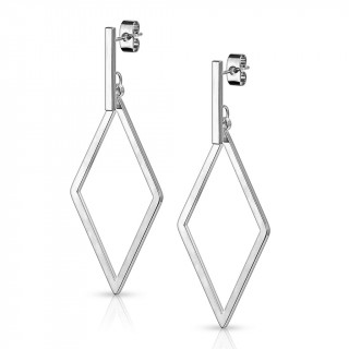 Boucles d'oreilles � losange inox (paire)