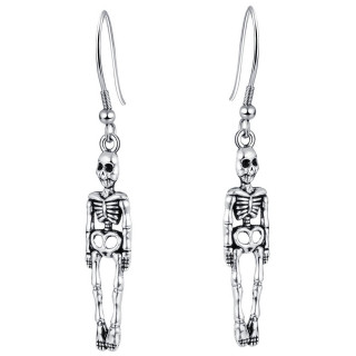 Boucles d'oreilles squelettes humains en acier (paire)