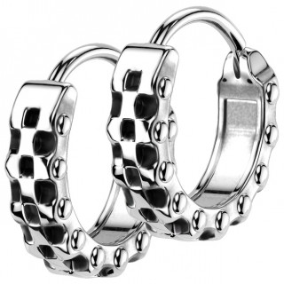 Boucles d'oreilles style industriel steampunk en acier (Paire)