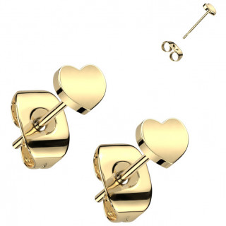 Boucles d'oreilles Titane Coeur dor (paire)