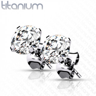 Boucles d'oreilles Titane G23 serties Zirconium