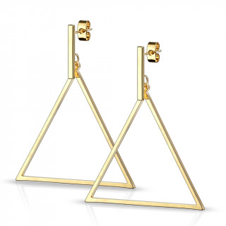 Boucles d'oreilles  triangle ajour dor (paire)