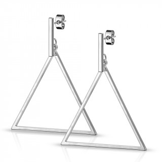 Boucles d'oreilles  triangle ajour inox (paire)