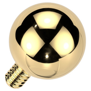 Boule de fixation piercing en titane dor (pour tige filetage interne)