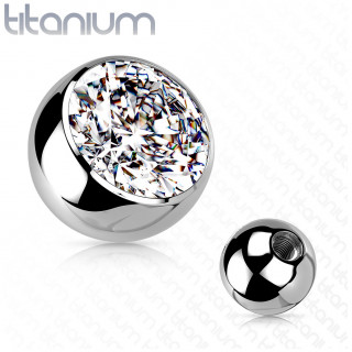 Boule de piercing en titane  zirconium clair